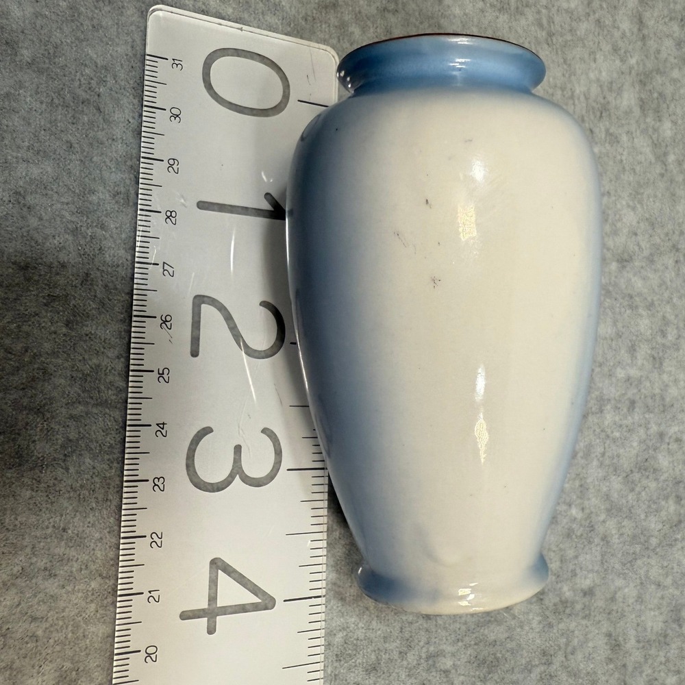 VTG Lord's Prayer‎ Mini Vase Floral Hand Painted Porcelain Blue Gilt Rim Collect - Picture 12 of 15